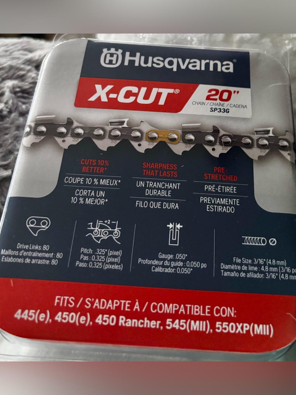 Husqvarna X-CUT 20" Chainsaw Chain - Silver